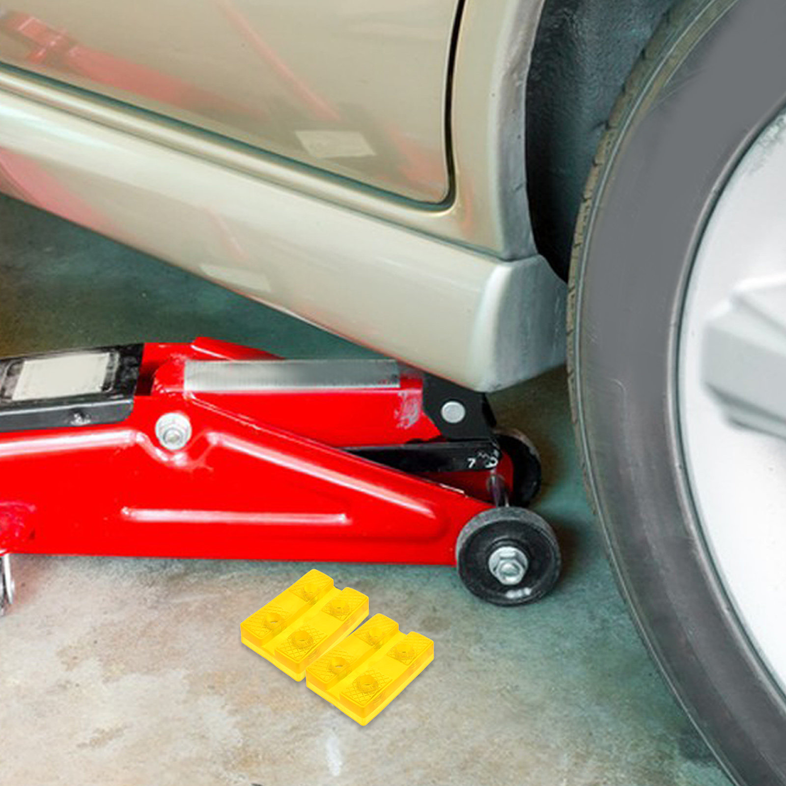 Hydraulic Floor Jack - Kit com 4 Almofadas de Borracha