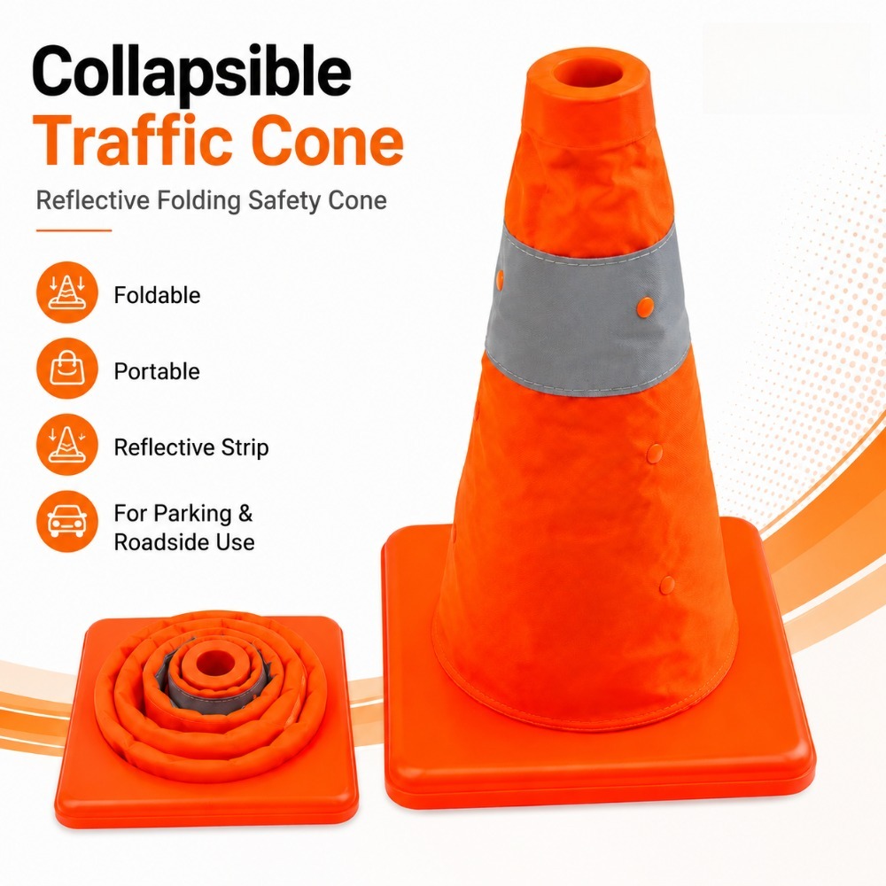 Road Traffic Cone - Cone de Trânsito Refletivo Dobrável, Cone